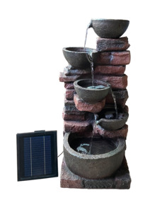 <span class=keywords><strong>Fontaine</strong></span> d'eau solaire en résine, 5 couches, avec batterie, décoration de jardin en plein air - Product Image 2