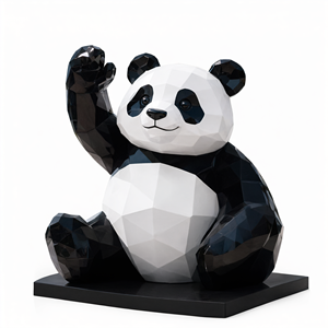 Estatua de Panda de Bajo Consumo Energético de 1.8-2.2m con Acabado Brillante de Fibra de Vidrio para Arte Público - Product Image 2