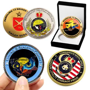 Manufacturer Indonesia cheap personalised custom coin 3d zinc alloy brass engraving challenge coin silver gold coin collection