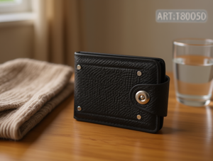 Set Regalo di Lusso Fatto a Mano con Portafoglio in Pelle a Bottone Singolo per Uomo - Product Image 2