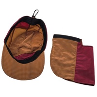 Casquette de baseball en nylon pour course en extérieur RTS avec cache-oreilles, protection visage et cou, visière à 3 plis, coupe-vent, tissu courant – Unisexe Adulte