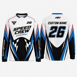 Jersey de Carreras de Manga Larga con Logotipo Personalizado al por Mayor, Uniforme de Equipo de Automovilismo con Combinación de Colores, Ropa para Equipo de Carreras - Product Image 3