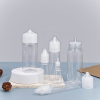 Flacon compte-gouttes en plastique PET transparent noir de 10 ml à 20 ml, emballage antivol, capacité de 50 ml, vente en gros