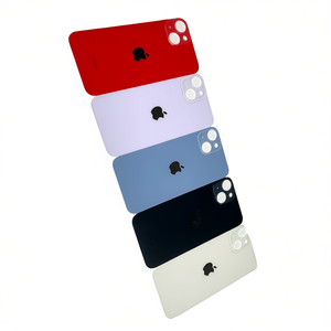 Cover posteriore in vetro per Apple iPhone 14, protezione obiettivo, colore puro, ricambio per iPhone, nero, viola, bianco, rosso, blu - Product Image 2