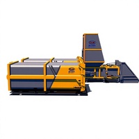 Station de compactage de déchets horizontale compacte avec 2 conteneurs pour camion à benne relevable