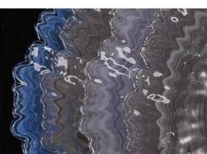 Grande assiette occidentale en verre de 33 cm en forme de fleur, motif nuage d'encre bleue, pour la décoration intérieure, les mariages, les fêtes et les dîners, décoration de restaurant - Product Image 5