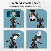 Trépied pour téléphone portable avec support pour téléphone, 1,7 m, pour diffusion en direct professionnelle et enregistrement vidéo