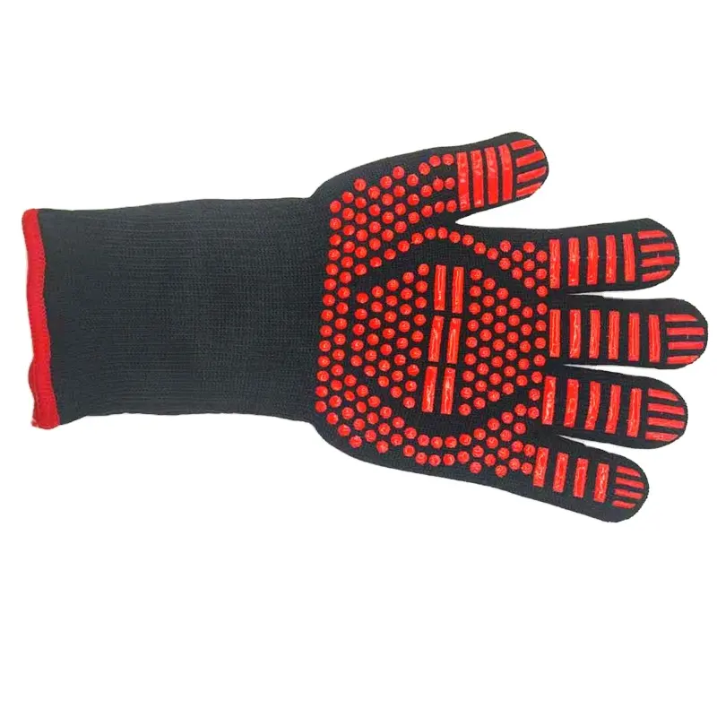 Guantes de silicona a prueba de fuego para parrilla profesional, resistentes al calor, guantes de cocina para barbacoa