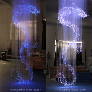 Lustre rond 3D à changement de couleur, dragon/<span class=keywords><strong>cheval</strong></span>, matériau en fibre optique PMMA, garantie 5 ans, lustre LED - Product Image 2