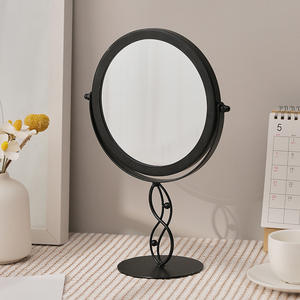 Specchio da Toeletta Girevole con Cornice in Metallo Oro/Bianco/Nero, Specchio da Tavolo per Camera da Letto e Bagno - Product Image 2