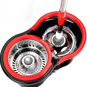 Ensemble de serpillière rotative pour sols, avec seau en acier inoxydable et coton, système de torsion et de rotation à 360°, pour le nettoyage domestique - Product Image 1