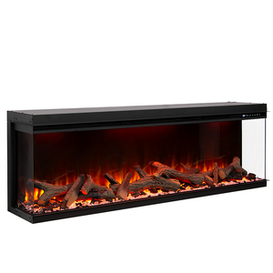 Modèle 2026 50 60 72 80 pouces Cheminée électrique à flamme LED moderne à 3 côtés avec ensemble de bûches réelles en option Contrôle vocal intelligent - Product Image 4