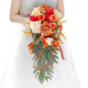 Bouquet de mariée de luxe fleurs de Style romantique exotique boîte d'emballage de qualité en mousse PE et tissu PU de haute qualité pour les mariages en intérieur - Product Image 2