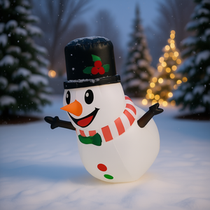 Pupazzo di neve gonfiabile natalizio per esterni, decorazione natalizia in PVC per casa o giardino - Product Image 2