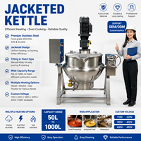 Autocuiseur alimentaire à vapeur/gaz/électrique avec agitateur mélangeur, marmite à double enveloppe, équipement de cuisson pour confiture de fruits