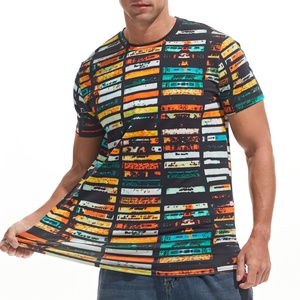 T-shirt en coton tricoté épais pour homme, tendance 2024, avec logo graphique personnalisé, style streetwear, commande en gros premium - Product Image 3