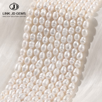 JD GEMS Perles de Riz Naturelles Blanches d'Eau Douce de Haute Qualité, Forme Filetée, 4-8mm, pour Grossiste et Détaillant