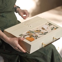 Caja para Pastel de Luna de Medio Otoño, Empaque de Alta Gama para Pasteles de Año Nuevo, Caja de Regalo Vacía para Empresas, Caja Cilíndrica para Pasteles