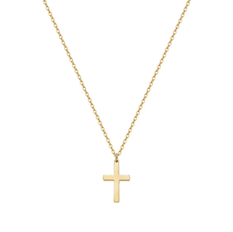 Minimalist jewelry Gold 925 silver necklace cross pendant simple blank cross necklaces