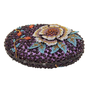 Women Novel Floral Rhinestones Evening Bag Luxury Crystal Clutch <b>Purse</b> Removable Chain for Celebration Gathering - Product Image 6