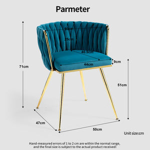 Hiện đại Teal nhung ăn ghế với vàng kim loại chân ăn ghế phòng khách hiện đại duy nhất giải trí ghế - Product Image 4