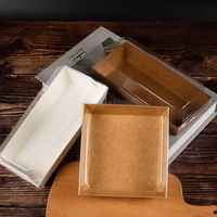 Boîte à hot-dog personnalisée pour sandwich pain hamburger boîte d'emballage alimentaire en papier kraft boîte à gâteau jetable avec plastique