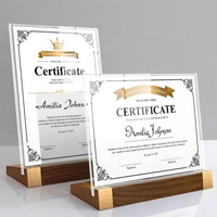 Cadre de présentation A4 en acrylique incliné pour certificat d'honneur, support polyvalent pour lettres d'autorisation, cartes de bureau et cartes d'identité