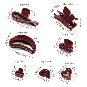 مشبك شعر بلاستيكي مثلث الشكل بألوان الحلوى الهندسية للسيدات، بتصميم مجوف بسيط وألوان صلبة أنيقة - Product Image 3