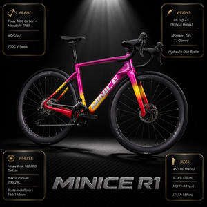 Vélo de course aérodynamique en fibre de carbone légère en gros avec système de changement de vitesse mécanique à 24 vitesses, livraison rapide mondiale - Product Image 3