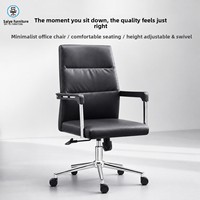 Fauteuil de Direction Ergonomique en Cuir à Dossier Haut, Inclinable, Confortable, Réglable en Hauteur, Pivotant, pour Bureau, Domicile, Ordinateur, Étude et Conférence