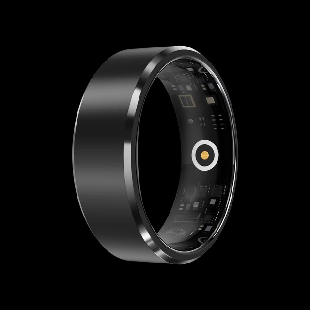 Unisex Stainless Steel Couple Smart Ring Fitness Tracker Blood Oxygen Sleep Monitor Health Data Sync