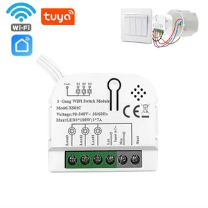 WiFi 3 Gang Smart Light Switch Modul Tuya Timer Relais Breaker Unterstützung Alexa Google Home Yandex Alice