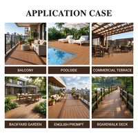 En stock, planches de terrasse en composite WPC classiques à rayures verticales, antidérapantes, anti-insectes, 25 mm, pour parc