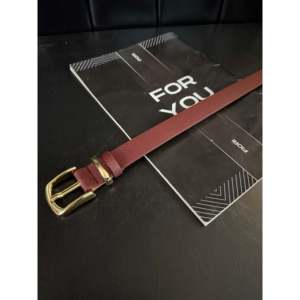 Cinturón de Cuero Genuino para Mujer, Hebilla Rectangular de Color Sólido, Cinturón Casual de Piel de Vaca - Product Image 3