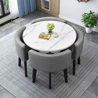Ensemble de table à manger carrée moderne avec 4 chaises de salle à manger