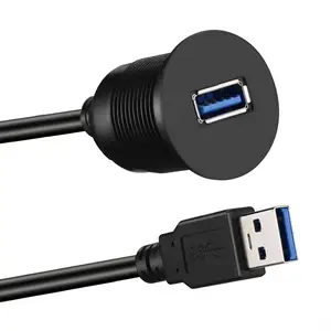 Extension étanche pour montage de voiture, Port USB 3.0 mâle vers femelle, 1 pc, panneau de tableau de bord, pour camion, bateau, moto