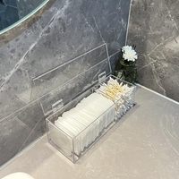 Boîte de rangement et de présentation en acrylique transparente, couleur personnalisée, contemporaine, multi-usages, durable, pour cotons-tiges et boules de coton, service de découpe