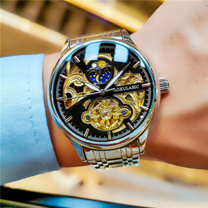 Montre Homme AOKULASIC Design Mode Automatique Mécanique Homme Luminescente Acier Inoxydable Étanche <span class=keywords><strong>Horloge</strong></span> Reloj Hombre - Product Image 3