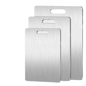 Ensemble de planches à découper en acier inoxydable, 3 pièces, rectangulaires, antibactériennes, compatibles lave-vaisselle, pour usage en cuisine - Product Image 5