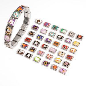 Halloween Italian Stainless Steel Modular Bracelet Cartoon Charm Unisex Party Jewelry Chain - Product Image 1
