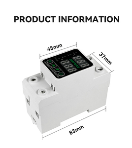 Pelindung voltase, 40A 63A 80A 100A Din rel 220v LED tunggal 3 fase dapat disesuaikan atas bawah voltase pelindung Relay batas arus - Product Image 4