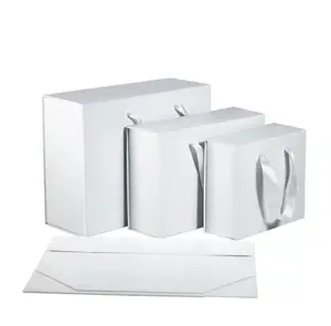 Индивидуальная жесткая складная бумажная коробка, современный новый дизайн, подарочная картонная складная бумажная коробка для упаковки одежды с ручками