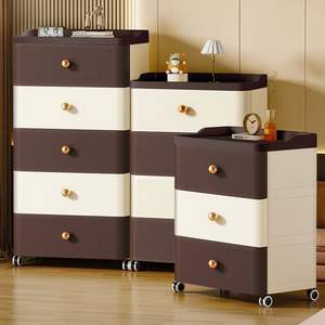<span class=keywords><strong>Commode</strong></span> en plastique de couleurs assorties avec <span class=keywords><strong>tiroirs</strong></span> de rangement, armoire de salon pour l'organisation des articles ménagers, mobilier moderne pour la maison - Product Image 2