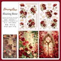 Autocollants imperméables en PET de la série Collection de fleurs pour fenêtre, autocollants de carnet de notes à motifs floraux estampés à chaud, en promotion