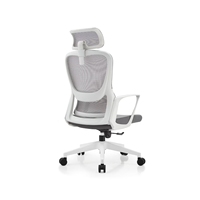 Chaise de bureau ergonomique moderne, réglable en hauteur, dossier haut en mousse, support lombaire, accoudoirs pivotants réglables, base en aluminium pour la maison