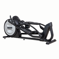 Elliptique pliable à entraînement arrière avec volant d'inertie magnétique de 10 kg, 25 niveaux de résistance réglables, double alimentation, équipement de fitness