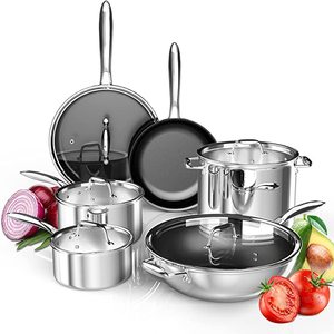 <span class=keywords><strong>Set</strong></span> di Pentole Antiaderenti in Acciaio Inox con Manici Cavi, <span class=keywords><strong>Set</strong></span> da Cucina con Casseruole - Product Image 1