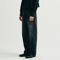 Nouveau design 2026 – Jean baggy droit noir en denim pour homme, idéal pour un usage quotidien décontracté – Jean taille haute à jambe droite pour homme