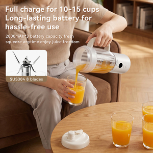 Mini Licuadora Eléctrica Portátil de 750 ml, Licuadora USB con 8 Cuchillas, Exprimidor de Naranja, Mini Licuadora para Frutas Frescas - Product Image 2