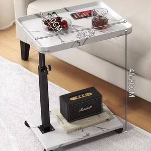 <span class=keywords><strong>Mesa</strong></span> Auxiliar Moderna en Forma <span class=keywords><strong>de</strong></span> C <span class=keywords><strong>con</strong></span> Altura Ajustable y Rotación <span class=keywords><strong>de</strong></span> 360°, <span class=keywords><strong>con</strong></span> <span class=keywords><strong>Ruedas</strong></span> <span class=keywords><strong>para</strong></span> Espacios Pequeños, Ideal como <span class=keywords><strong>Mesa</strong></span> <span class=keywords><strong>de</strong></span> Centro o <span class=keywords><strong>para</strong></span> el Lado del Sofá/Cama - Product Image 6